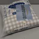 MooMee Gingham Duvet Cover Set 100% Washed Cotton Linen Like Textured Breathable Durable Soft Comfy Modern Checkered Design (Tannish Linen Grey Gingham, Full 80"x90")