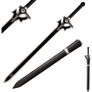 Fort Carbon Steel SAO Sword - Real Metal Handmade Cosplay Kirito Sword - Dark Repulsor/Black Elucidator/Blue Rose
