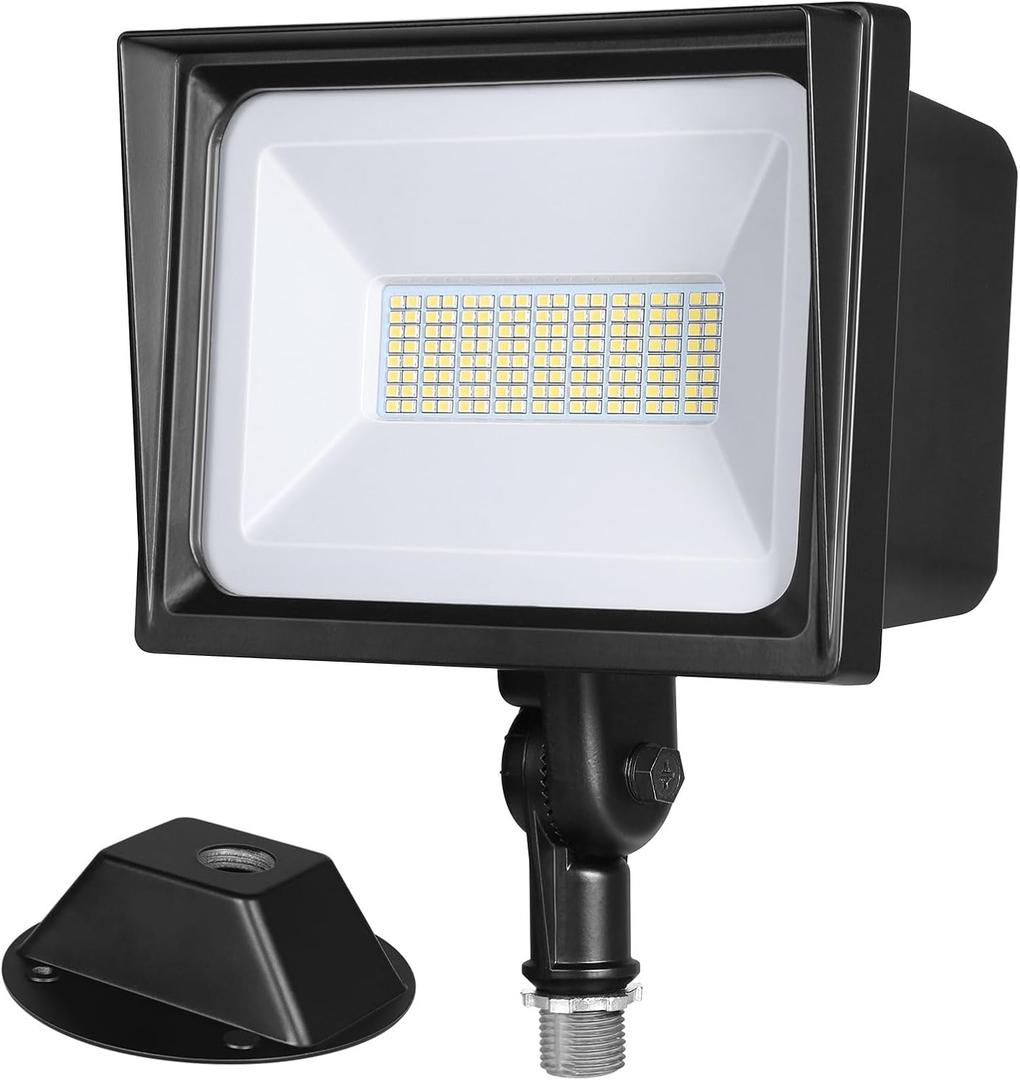 DEWENWILS 65W LED Flood Light Outdoor with Knuckle Mount, 6670 LM Super Bright IP65 Waterproof LED Security Flood Light, 5000K Daylight for Landscape, Garden, Yard, Garage,Driveway UL Listed (Black)
