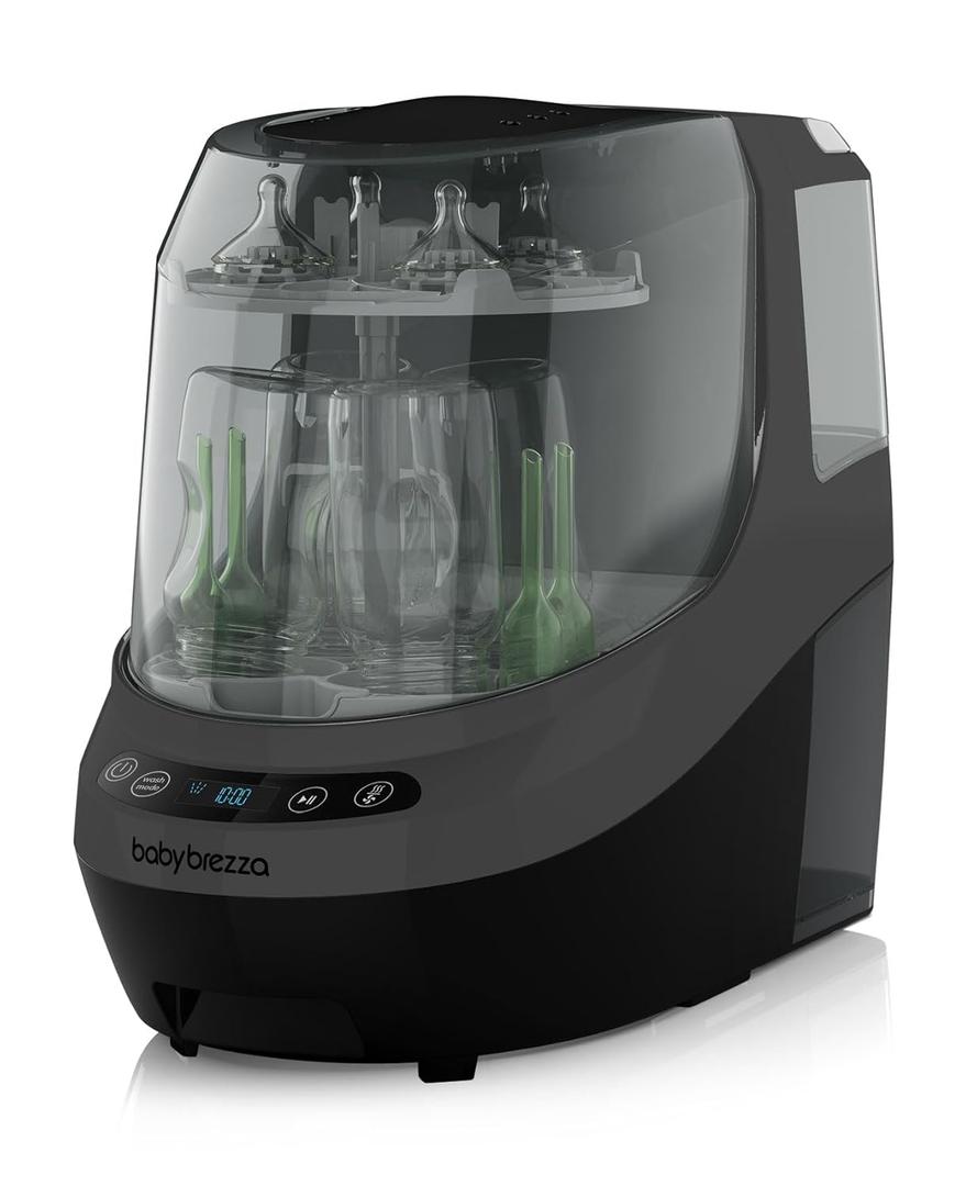 Baby Brezza Bottle Washer Pro - Baby Bottle Washer, Sterilizer + Dryer - All in One Machine Cleans Baby Essentials, Bottles + Pump Parts Appliance Replaces Bottle Brushes & Drying Racks, Charcoal