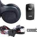 12V Universal UTV Horn Kit with Blue Rocker Switch Compatible with Polaris Ranger RZR, Kawasaki, etc