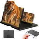 2026 Upgraded Big Screen Phone Magnifier,3D HD Screen Amplifier with Foldable Stand, Portable Mobile Phone Magnifier Projector for Movies & Gaming, Universal Compatible with All Smartphones (12in)