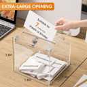 MaxGear Acrylic Donation Box with Lock 1 Pack, 7.8"x7.8"x7.8" Large Ballot Suggestion Box, Square Case for Fundraising, Donations