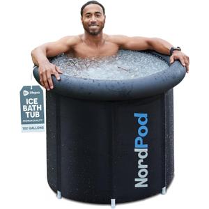 Lifepro NordPod Recovery Ice Tub  Portable Cold Plunge Tub for Athletes, Ice Bath for Recovery & Therapy  Outdoor/Indoor Use, All-Weather Lid, XL Size  Holds Up to 102 Gallons
