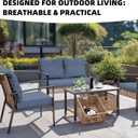 8Pcs Outdoor Cushion Covers, Patio Cushion Covers,Stretch Elastic Slipcovers, Replacement Washable & Reusable Furniture Protector for Patio Couch (Grey Blue,Cover Only)