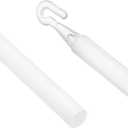 uxcell 35" Blinds Wand Replacement, White Plastic Tilt Wand with Hooks for Vertical Blinds, Cordless Curtains & More