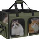 Cat Carrier for 2 Cats Double Pet Carrier Extra Large Green 2026 Upgraded