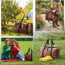 LemonRoad Firewood Log Carrier Bag Extra Large Waxed Canvas Tote Holder with Sheepskin Gloves for Hay Hauling Outdoor Camping, BBQ Barbecue