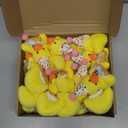 Gejoy 24 Pcs Birthday Mini Duck Stuffed Animal Tiny Birthday Duck Doll Small Soft Plush Keychain with Hat for Exchange Gifts Party Favors Bag Fillers Prizes Reward Gifts