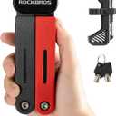 ROCKBROS Folding Bike Lock 120cm/47.24inch with 2 Keys Bike Locks E Bicycle Non Theft Heavy Duty Electric Scooter Lock for Ebike Motorcycle E Bicycle
