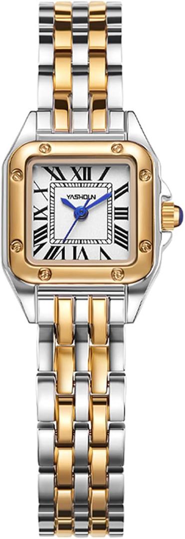 Women's Temperament Square Dial Waterproof Quartz Watches (Gold color)