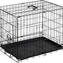 DUMOS Dog Crate, 24 Inch Small Single Door Dog Cage with Plastic Leak-Proof Pan Tray, Folding Metal Wire Pet Kennel for Indoor, Outdoor, Travel