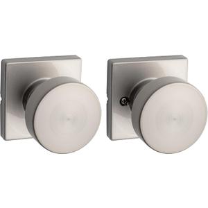 Kwikset Pismo Interior Passage Door Knob, Handle For Closet and Hallway Doors, Non-Locking Doorknob in Satin Nickel, with Microban Protection (1 Pack)