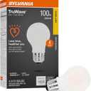 Sylvania LED TruWave Natural Series A19 Light Bulb, 100W Equivalent, Efficient 15W, 1600 Lumens, Medium Base, Dimmable, Frosted, 2700K, Soft White - 4 Pack (42278)