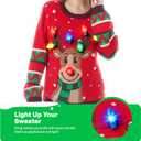 JOYIN Ugly Christmas Sweater Women Men Couples, LED Light Up Ugly Christmas Sweater Kids 2025 Reindeer(Red (Red, XL)