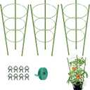 KLS 3 Pack Tomato Cage for Pots Plant Support, Upgrade 24 Inches Tomato Cages for Garden, Pepper Cage Trellis Kit with Plant Tie and Clips (24")