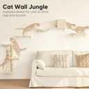FUKUMARU Cat Wall Shelves, Stable & Safe 5 in 1 Cat Walls Furniture Set, Wooden Kitten Climbing Wall with Scratching Post for 16 Inch Drywall - Beige