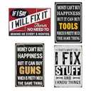 4-Pack Man Cave Signs 12x8 Inch Tin - Vintage Metal Wall Decor Set; Funny Garage Signs for Men with Pre-Drilled Holes