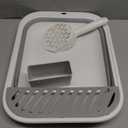 Foldable Cat Litter Box, Large Height-Adjustable Anti-Splash Open Air Kitty Litter Pan, Easy Clean with Scoop (Gray)