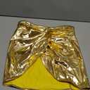 Metallic Swimsuit Sarong Mini Skirt for Women - Sexy Rave Bikini Beach Cover-up Swim Short Wrap Bathing Suit Size S