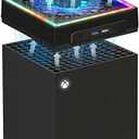 Raryars Cooling Fan for Xbox Series X with RGB and Upgraded 5 Inches Low Noise Top Fan Adjustable Speed Cooler System Extra 2 USB Port & Touch Switch