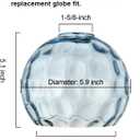 3 Pack Fixture Replacement Globe Shade, 6 Inch Diameter, E26 Base Blue Hammered Glass, Glass Globe Lampshade Cover for Pendant Chandelier Vanity Light No Hardware