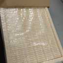 Furnnylane 5 Panel Short Room Divider Screen, Beige Freestanding Partition, Small Bamboo Panel Divider for Room Seperation, 3.95 FT Tall