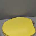 Angol Shiold Wood Toilet Seat, Zinc Alloy Hinges (Elongated, Yellow)