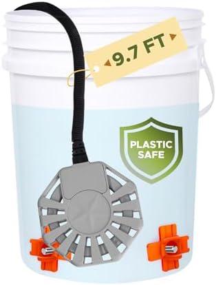 500W Chicken Water Heater, Submersible 5 Gallon Heater Deicer, Heated Chicken Waterer for Winter, Heated Poultry Waterer, Freeze Proof, Outdoor Stock Tank and Water Trough Warmer for Livestock