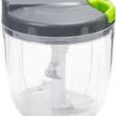 Manual Food Processors & Chopper with Cover and Handle, Manual Onion Chopper Slicer Cutter, Vegetable Chopper, Suitable for Garlic Carrots Onions Peppers Fruits Mincing.900ML (Green)