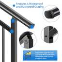 Upgrade 2 in 1 3 Step Stair&Horizontal Handrails, Adjustable 40"x38" Stair Railing Kits, Black Wrought Iron Hand Rails for Outdoor Steps,Concrete Step, Porch Railing, with Installation Kit