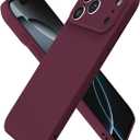 Oakxco for iPhone 17 Pro Max Case Silicone, Ultra Slim Thin Phone Case for Women Girls, Plain Solid Color Minimalist Aesthetic Cute Girly Design, Soft Rubber Gel TPU with Camera Cover, Burgundy Maroon