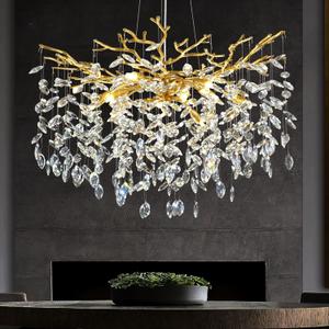 Modern Crystal Chandelier, 30" Chandeliers for Dining Room, Gold K9 Crystal Tree Branches Crystal Chandelier,10-Light Living Room Chandeliers, for Entryway, Foyer, Bedrooms, Bathroom