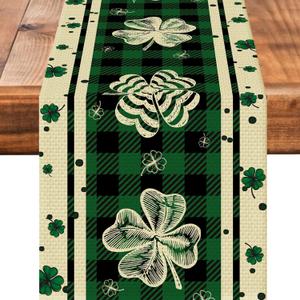 St.Patrick's Day Table Runner Seasonal Holiday Kitchen Dining Linen Table Decoration for Indoor Outdoor Home Party Decor 13 x 72 Inch