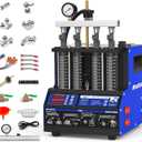 MR CARTOOL V308 Injector Cleaner Machine 4-Cylinder, 110V Injector Cleaner Tester Machine Ultrasonic Fuel System Injection Cleaning Kit for Diesel Gasoline Car Motorcycle