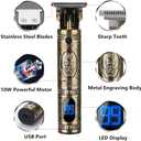 Hair Clippers for Men Hair Trimmer for Barbers,Professional Cordless T Blade Trimmer, Beard Edger Liners for Men,Barber Shavers for Hair Cutting,Gold Knight Close-Cutting Hair Machine