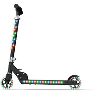 Jetson Jupiter Kids 2-Wheel Light-Up Kick Scooter, LED Lights on Handlebar, Stem, Wheels & Deck, Adjustable Handlebar, Rear Brake, Easy-Folding Mechanism, Ages 5+