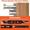 ToBeGreat 24 Inch Side Mount Drawer Slides, Black, Full Extension, 1 Pair