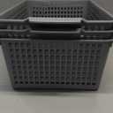 Set of 3 Large Plastic Baskets for Organizing, Plastic Storage Basket Organizer, Gray