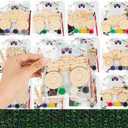 Monster Truck Party Favors - 24 Set Wooden Painting Craft Kit with Glow in the Dark Temporary Tattoos, Monster Truck Style Birthday Decorations Goodie Bag Stuffers Prizes Gifts