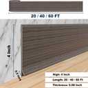 Duzzy Flexible Baseboard Molding Trim, 4 Inch(W) x 100 Feet(L) Peel and Stick Rubber Wall Trim Molding, Self-Adhesive Vinyl Wall Base Cove Base