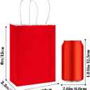 qiqee 50-Packs Red Paper Gift Bags with Handles Bulk 4.5"x2.5"x6" Mini Size Party Favor Bags Multiple Uses
