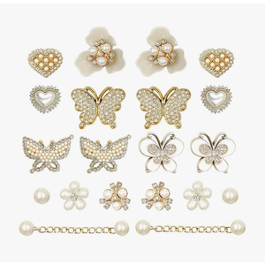 22pcs Bling Shoe Charms for Women, Cute Butterfly Charm Shoe Decoration Charms, Flower Shoe Charms, DIY Clog Sandals Decoration for Women Party Favor Birthday (ONLY 10 PIECES)