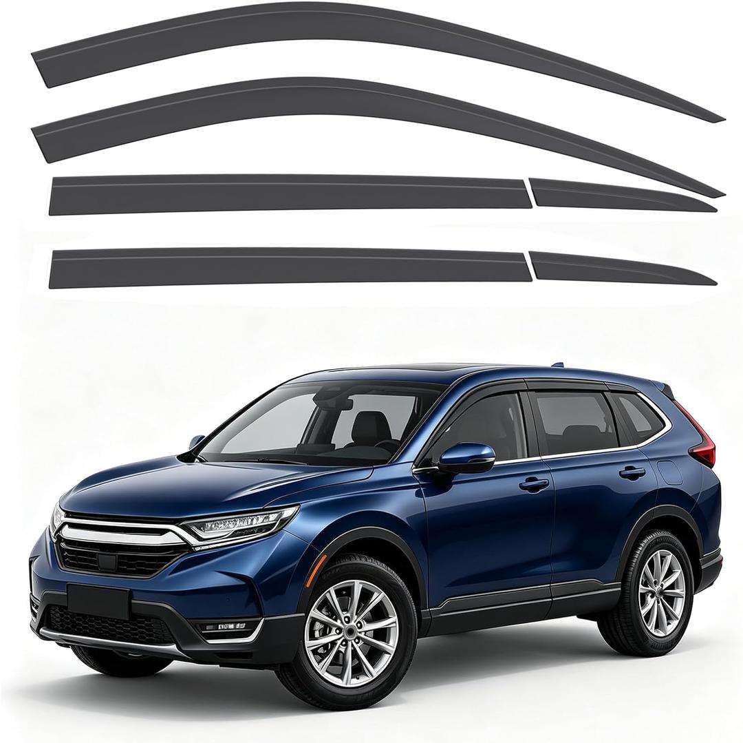 Tape-on Window Visors Rain Guards Fit for Honda CR-V CRV 2023-2026 6PCS