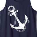 Fabulous Friday Women's Nautical Anchor Tank Top - Black, Small, Sleeveless