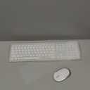 seenda Wireless Keyboard and Mouse Combo, Rechargeable Quiet Keyboard Mouse, Sleek and Ultra Thin Design, Full-Size with Number Pad for Windows, Laptop, PC, Notebook, Desktop- Silver and White