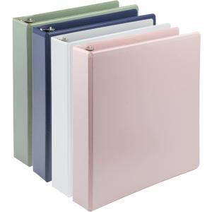 Samsill Plant-Based 1.5 Inch Durable D-Ring, Made in USA, View Binder, Eco-Friendly, USDA Certified Biobased, 4 Pack, Boho Assortment