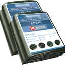 Onarway Poly Tarps Waterproof for Outdoor: Green Tarpaulin 6Mil Thicken 4x4 Ft 2Packs- Anti-UV Waterproof Tarp Cover with Grommets Multipurpose for Boat Pool Roof Camping