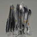 KINGSTONE Black Silverware Set, 30 Piece Flatware Set for 6, 18/10 Stainless steel Cutlery Set for Home Kitchen and Restaurant