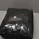 Superior Reversible Down Alternative Polyfill Blanket with Striped Microfiber Shell - Full/Queen, Black